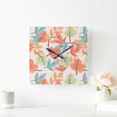 Multicolor Leaves Vierkante Klok (Huis)