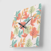 Multicolor Leaves Vierkante Klok (Hoek)