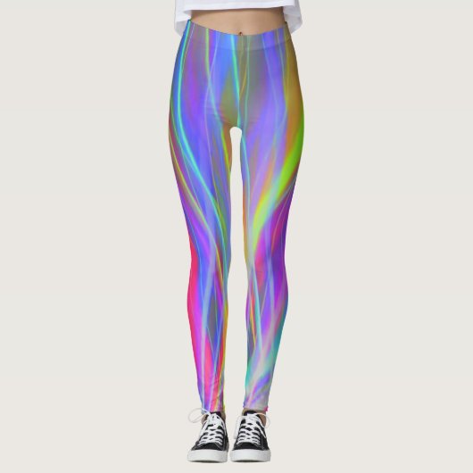 Multicolor Leggings Paars blauw geel, uit de buurt (Voorkant)