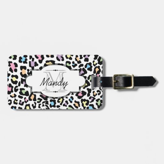 Multicolor Leopard Print Bagagelabel (Voorkant horizontaal)