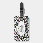 Multicolor Leopard Print Bagagelabel (Voorkant verticaal)