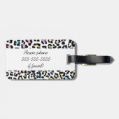 Multicolor Leopard Print Bagagelabel (Achterkant horizontaal)