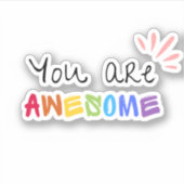 Multicolor Levendige positieve woorden Sticker (Voorkant)