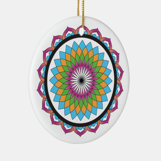 Multicolor Lotus Keramisch Ornament (Rechts)