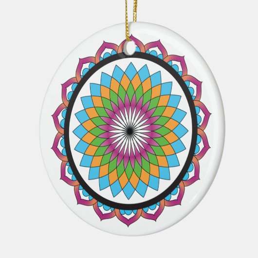 Multicolor Lotus Keramisch Ornament (Links)