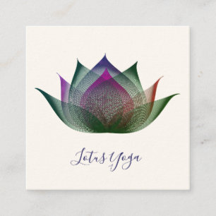 Multicolor Lotusbloem Kunst Elegant Unieke Yoga Vierkante Visitekaartje