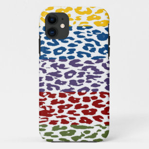 Multicolor luipaard afdrukklep Skin Stripe Pattern iPhone 11 Hoesje