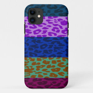 Multicolor luipaard afdrukkracht in strippatroon 4 iPhone 11 hoesje