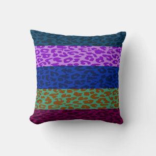 Multicolor luipaard afdrukkracht Stripe Patroon 7 Kussen