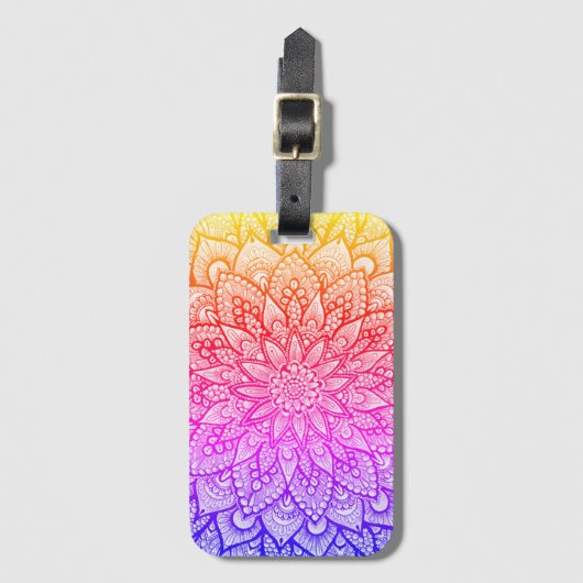 Multicolor Mandala Design Original Art  Bagagelabel (Voorkant (verticaal))