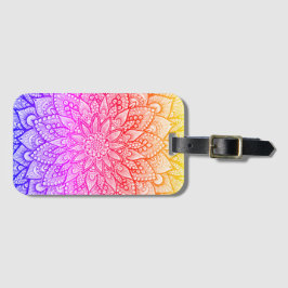 Multicolor Mandala-ontwerp originele kunst Bagagelabel