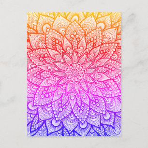 Multicolor Mandala Ontwerp Originele Kunst Briefkaart