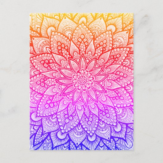 Multicolor Mandala Ontwerp Originele Kunst  Briefkaart (Voorkant)