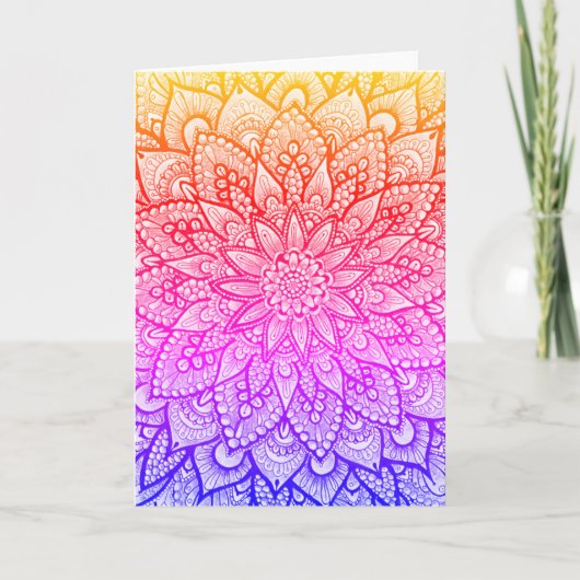 Multicolor Mandala Ontwerp Originele Kunst Kaart (Voorkant)