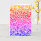 Multicolor Mandala Ontwerp Originele Kunst Kaart (Gele Bloem)