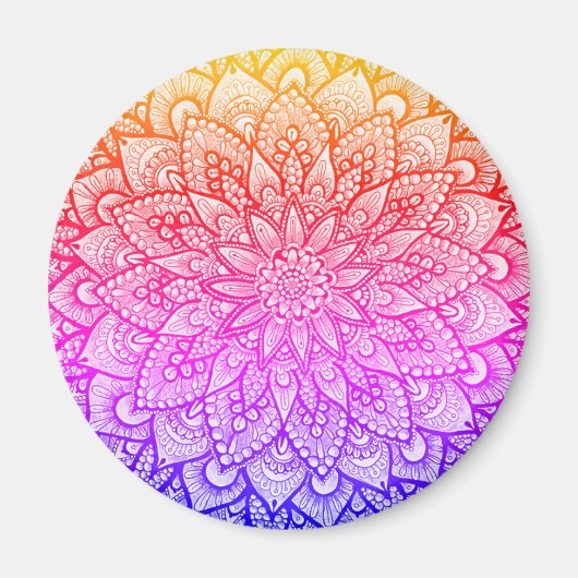 Multicolor Mandala Ontwerp Originele Kunst Magneet (Voorkant)