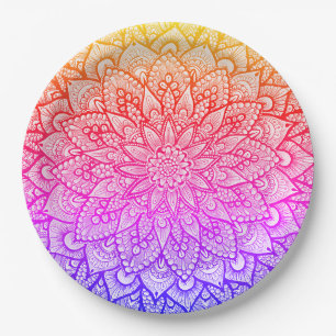 Multicolor Mandala Ontwerp Originele Kunst Papieren Bordje