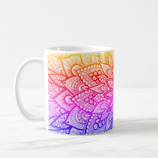 Multicolor Mandala-ontwerp Originele Kunstmok Koffiemok (Links)
