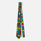 Multicolor Meeples Necktie Stropdas (Voorkant)