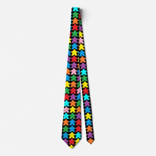 Multicolor Meeples Necktie Stropdas (Voorkant)