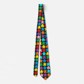 Multicolor Meeples Necktie Stropdas (Achterkant)