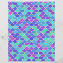 Multicolor Mermaid Scales Scrapbook Paper