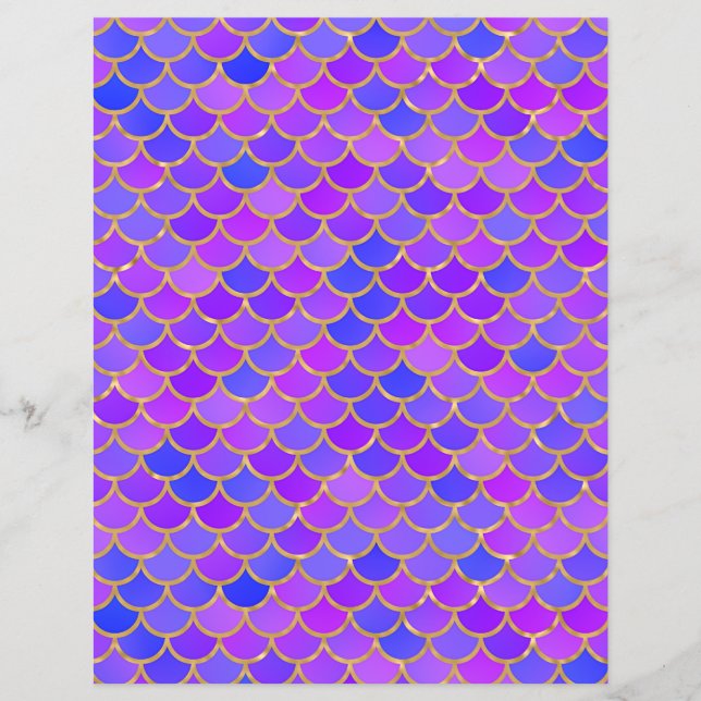 Multicolor Mermaid Scales Scrapbook Paper (Voorkant)