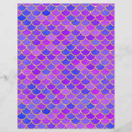Multicolor Mermaid Scales Scrapbook Paper