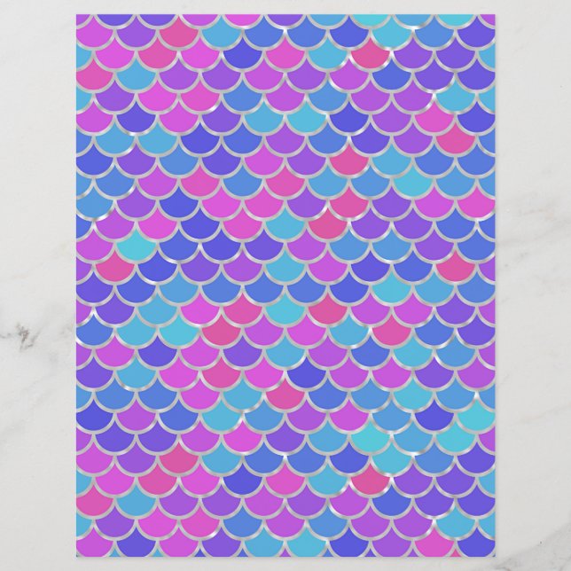 Multicolor Mermaid Scales Scrapbook Paper (Voorkant)
