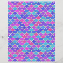 Multicolor Mermaid Scales Scrapbook Paper