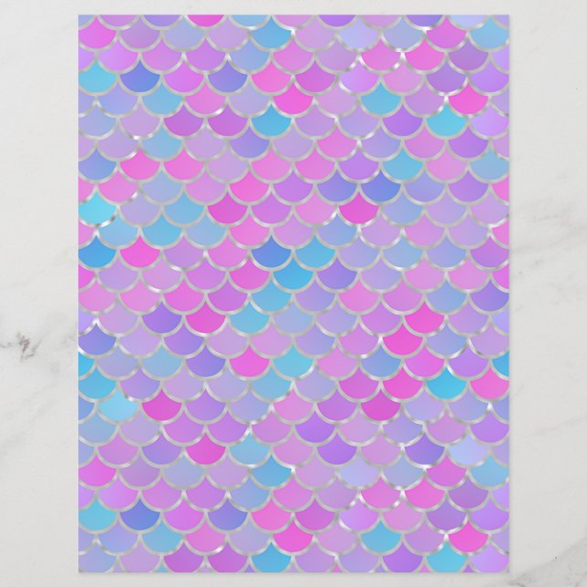 Multicolor Mermaid Scales Scrapbook Paper (Voorkant)