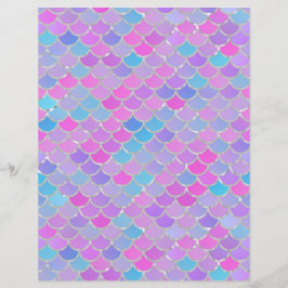 Multicolor Mermaid Scales Scrapbook Paper