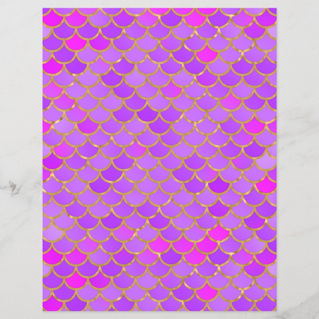 Multicolor Mermaid Scales Scrapbook Paper (Voorkant)