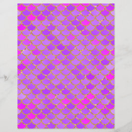 Multicolor Mermaid Scales Scrapbook Paper