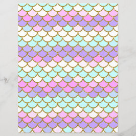 Multicolor Mermaid Scales Scrapbook Paper