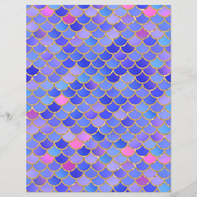 Multicolor Mermaid Scales Scrapbook Paper (Voorkant)