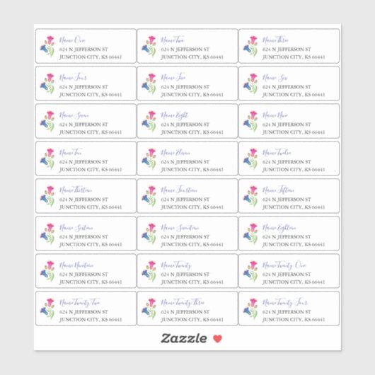 Multicolor Mexican Floral Guest Adresetiketten Sticker (Vel)