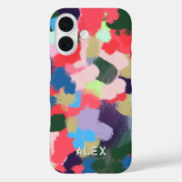 Multicolor Modern gepersonaliseerde naam blauw gro