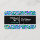 Multicolor Modern Grit Glitter Monogram #8 Visitekaartje (Achterkant)