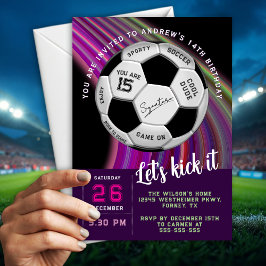 Multicolor Modern Sporty Soccer Birthday Kaart