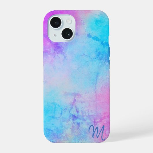 Multicolor Monogram Telefoonhoesje iPhone 15 Case (Achterkant)