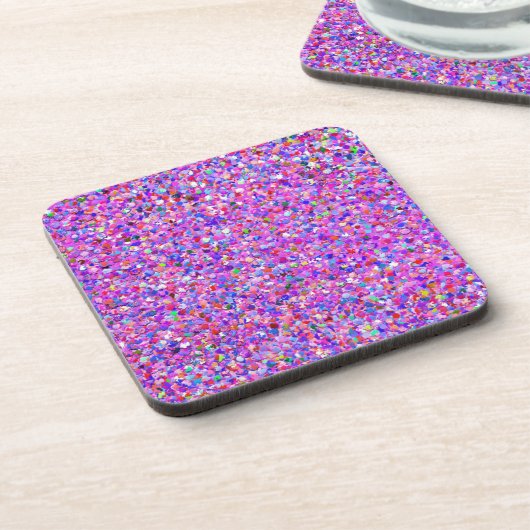 Multicolor Mosaic Modern Grit Glitter #2 Drankjes Onderzetter (Linkerzijde)