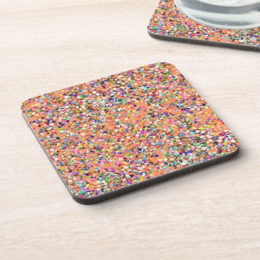 Multicolor Mosaic Modern Grit Glitter #4 Onderzetter (Linkerzijde)