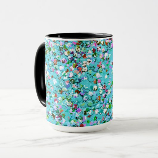 Multicolor Mosaic Modern Grit Glitter #7 Mok (Voorkant links)