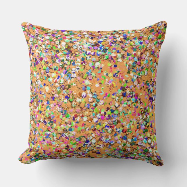 Multicolor Mosaic Modern Grit Glitter #9 Kussen (Voorkant)