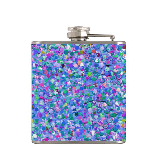 Multicolor Mosaic Modern Grit Glitter Heupfles (Achterkant)