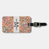 Multicolor Mosaic Modern Grit Glitter Monogram #5 Bagagelabel (Voorkant horizontaal)