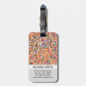 Multicolor Mosaic Modern Grit Glitter Monogram #5 Bagagelabel (Achterkant verticaal)