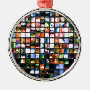Multicolor Mosaic Squares kerstversiering Metalen Ornament