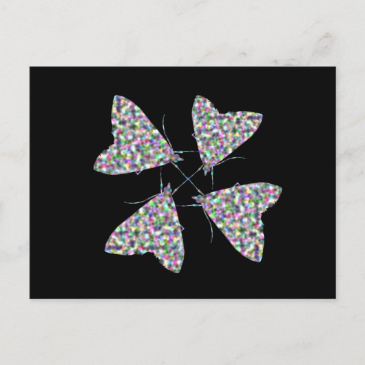 Multicolor Moth Art Briefkaart (Voorkant)